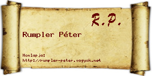 Rumpler Péter névjegykártya