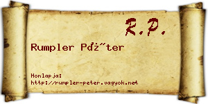 Rumpler Péter névjegykártya